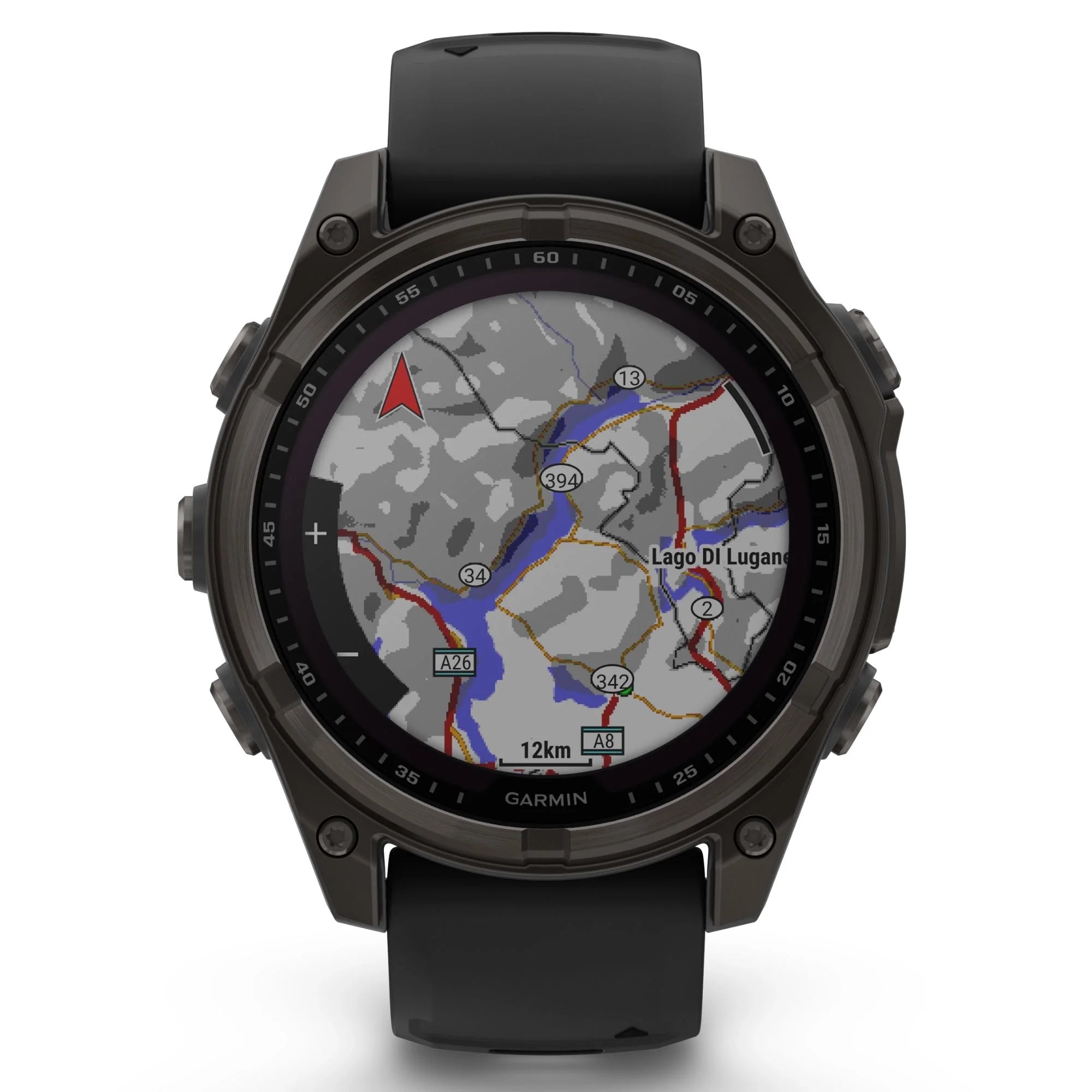 Garmin Fenix 8 Zafiro Solar Edition Reloj Titanio Carbono Gris DLC Correa de Silicona Negra 47mm