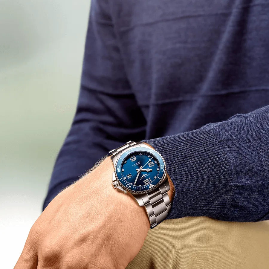 Reloj automático Longines HydroConquest, esfera azul, brazalete de acero, 41 mm